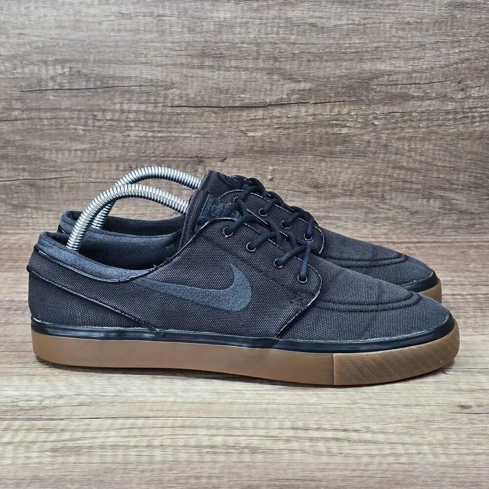 Nike SB Zoom Stefan Janoski Men’s Size 8.5 Black Canvas Gum Sneakers (333824-020 - Picture 1 of 9